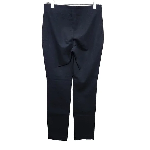 CHICO'S‎ Abbey Pieced Black Faux-Leather Front Knit Pants Elastic Women's SZ S/4 - Picture 6 of 15